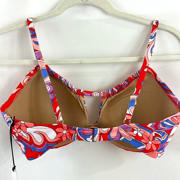 Women's 34D Multi colored Lightly Lined Tunneled Front Keyhole Bralette … - Picture 4 of 11